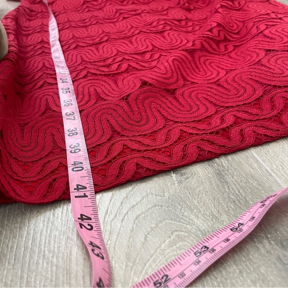 Trina Turk red ruby rose bell sleeve lace dress - Picture 12 of 12